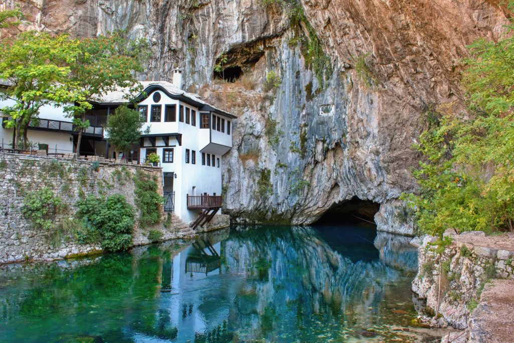 The Dervish House (Blagaj Tekke) at the source of the Buna River